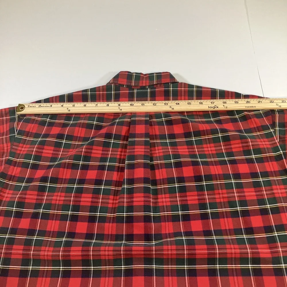 Polo Ralph Lauren Mens Large Plaid Long Sleeve Button Down THE BIG SHIRT Tartan
